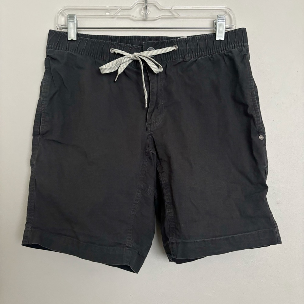 Vuori Charcoal Ripstop Short Men's Medium DuraTerra Organic Cotton Blend Active